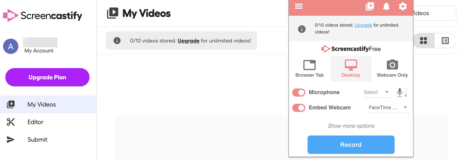 screencastify vs loom screenshot