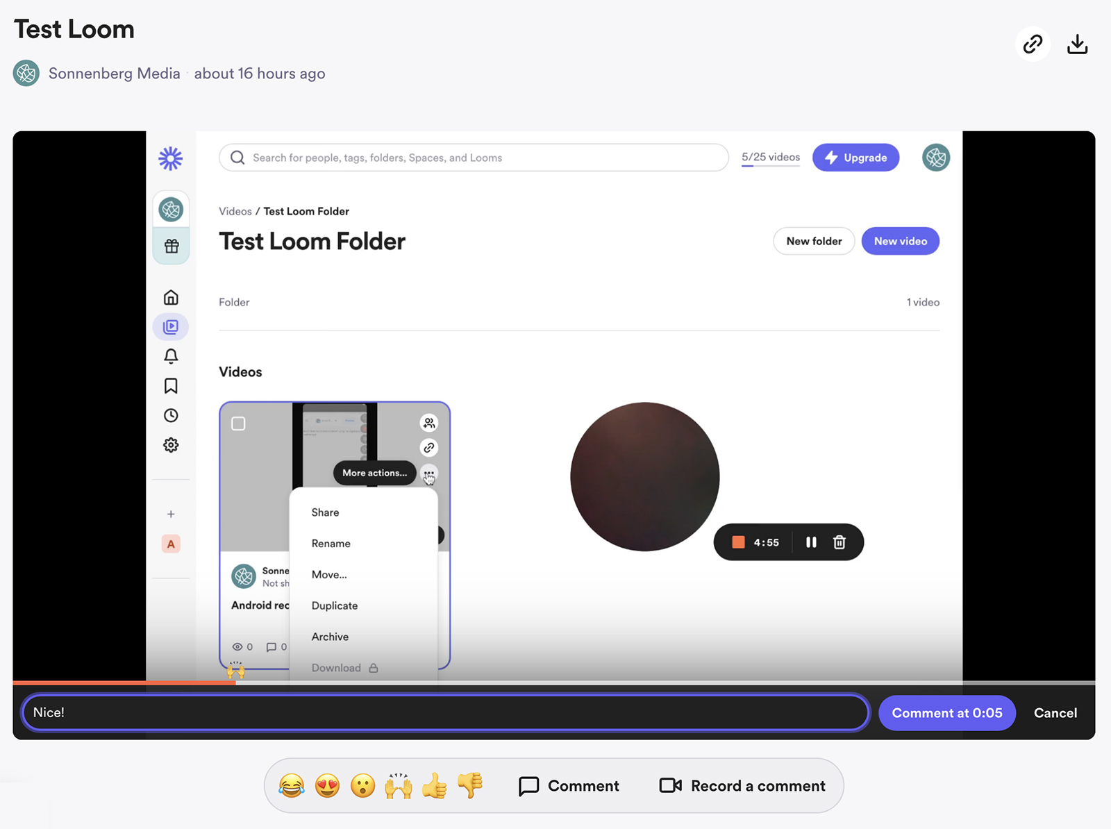 vidyard vs loom screenshot